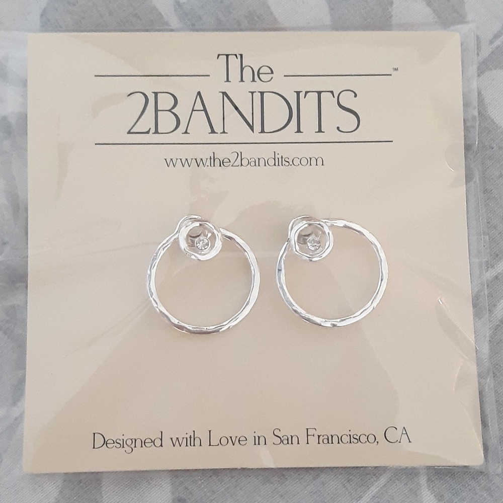 The 2Bandits Circle Game Antique Silver Earrings